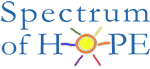 Spectrum of Hope logo with a sun illustration over the letter 'o' on Hope